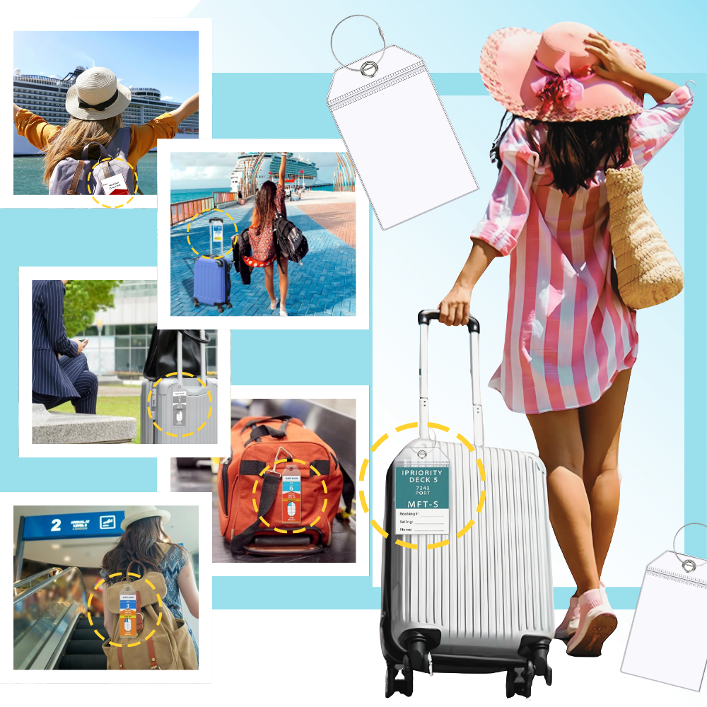 Porte-étiquettes à bagages imperméable et personnalisé - Ozerty