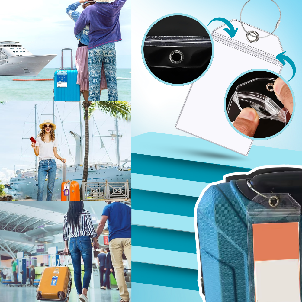 Porte-étiquettes à bagages imperméable et personnalisé - Ozerty