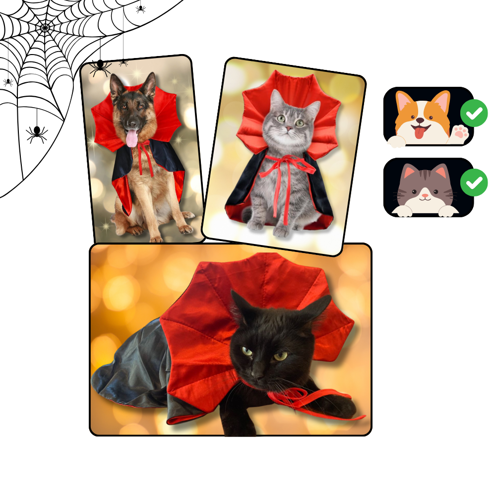 Costume d'Halloween Dracula pour animaux de compagnie - Ozerty