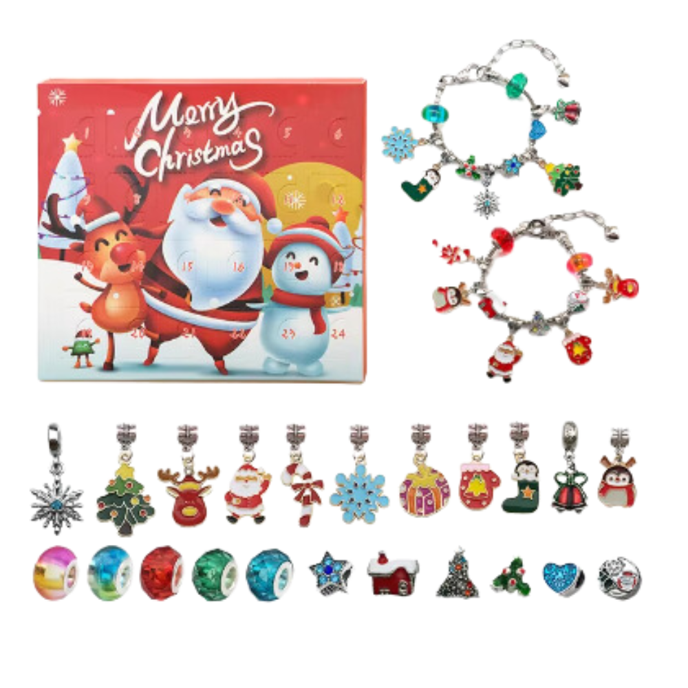 Calendrier de l'Avent Bijoux à faire soi-même de 24 jours -Joyeux Père Noël - Ozerty