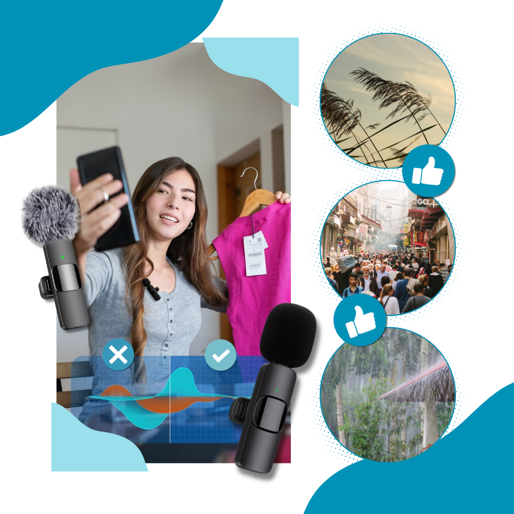 Micro cravate double à réduction de bruit - Ozerty