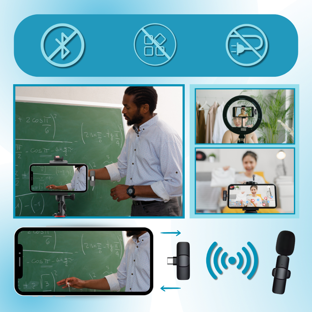 Micro cravate double à réduction de bruit - Ozerty