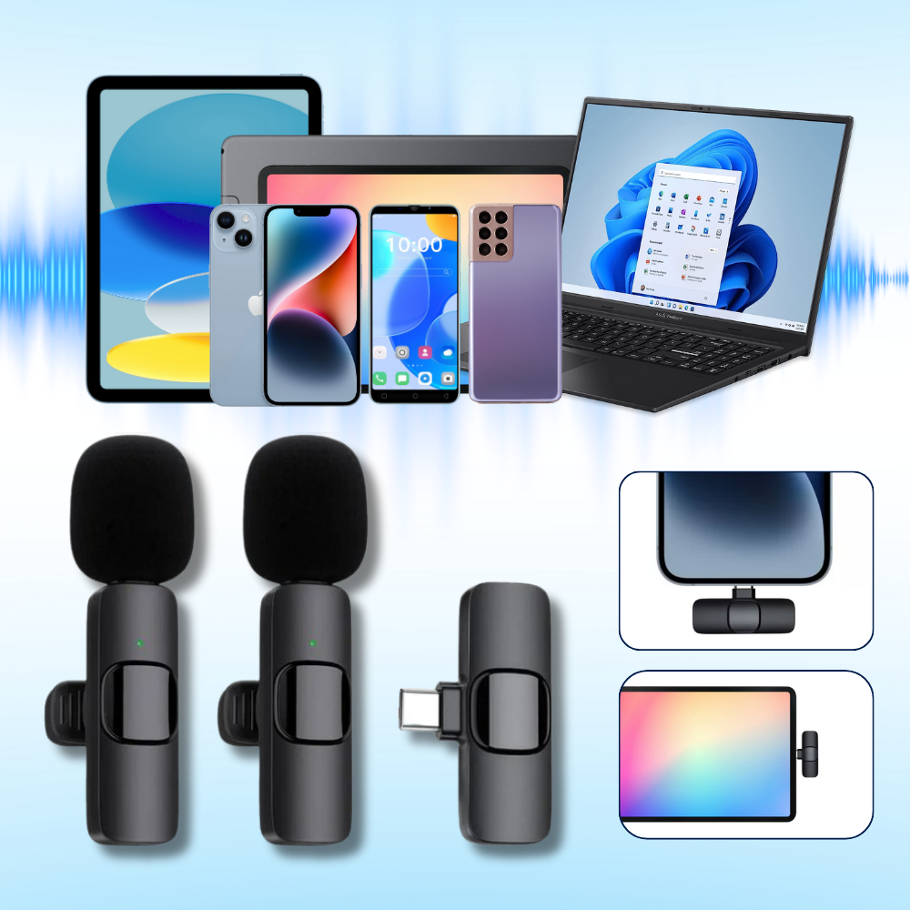 Micro cravate double à réduction de bruit - Ozerty