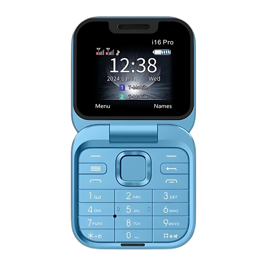 Téléphone portable pliable Dual Sim
-I16 Pro/Bleu - Ozerty