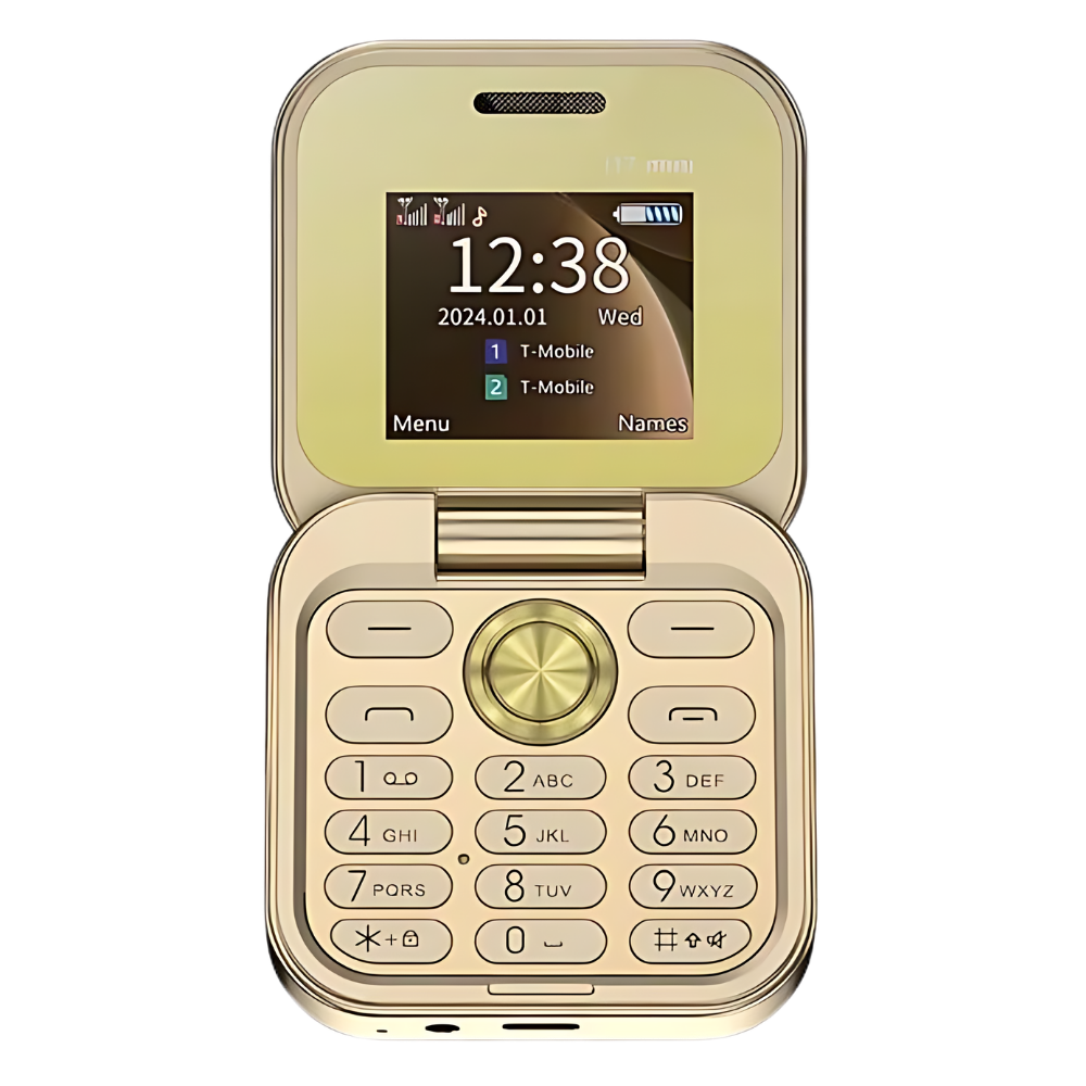 Téléphone portable pliable Dual Sim
-I17 Pro/Doré - Ozerty