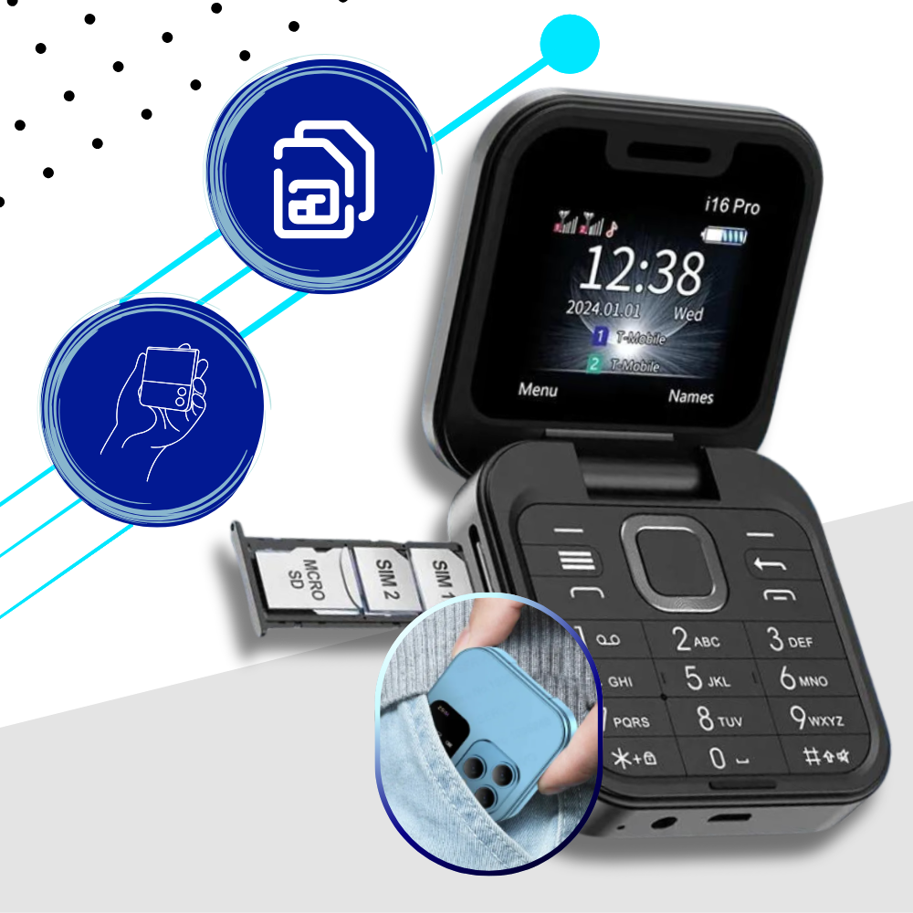 Téléphone portable pliable Dual Sim
- Ozerty