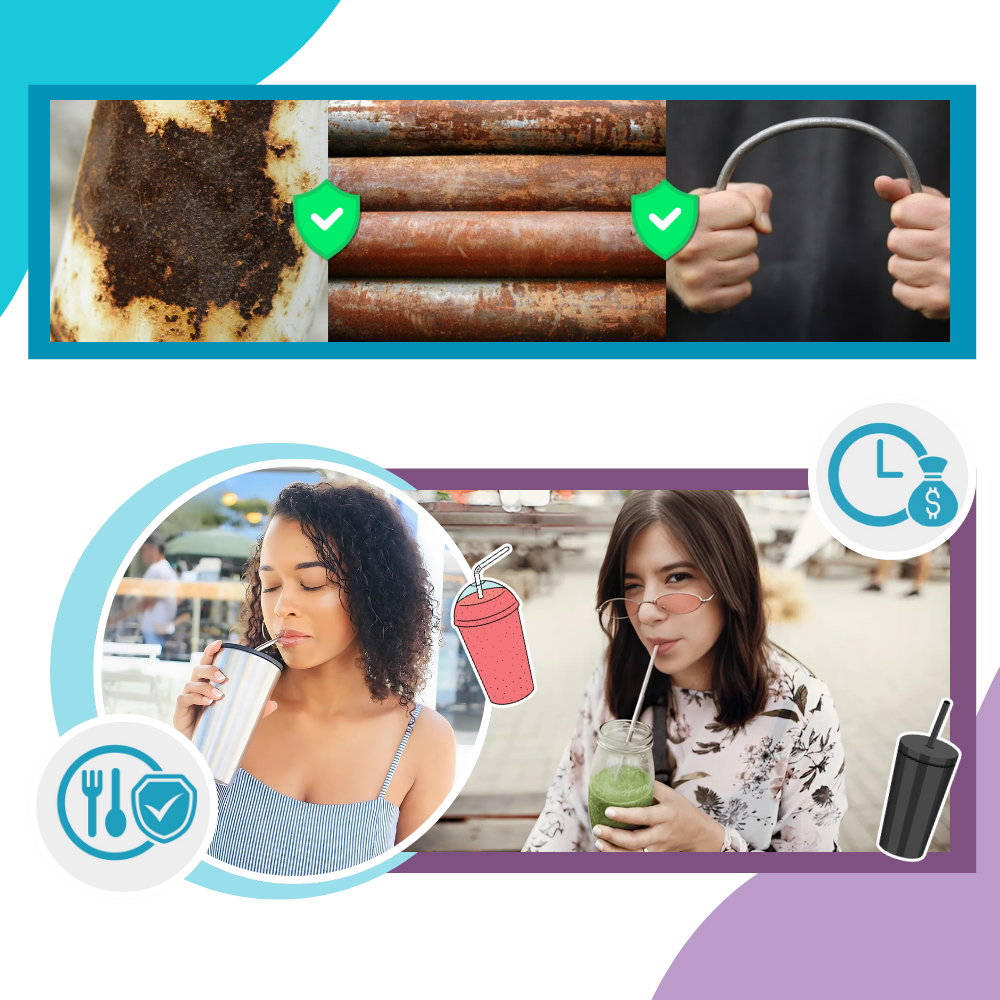 Paille réutilisable en acier inoxydable - Ozerty