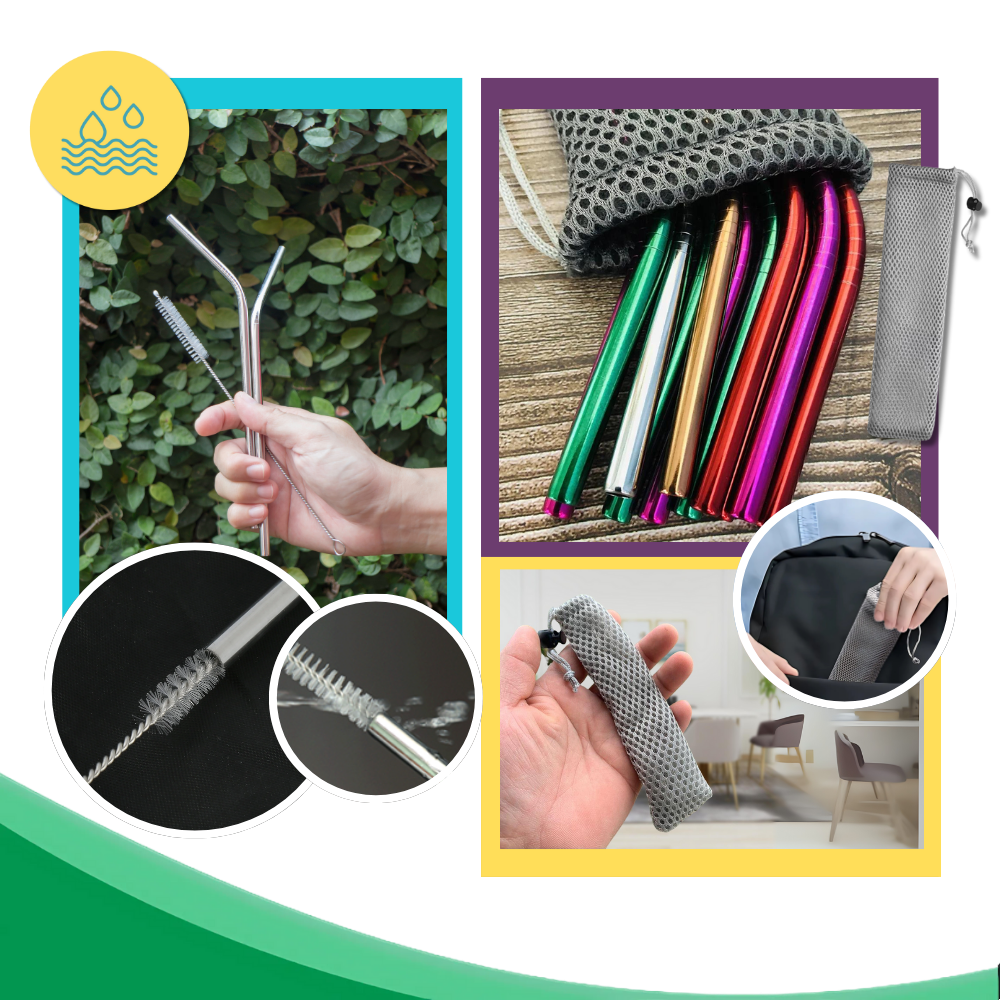 Paille réutilisable en acier inoxydable - Ozerty