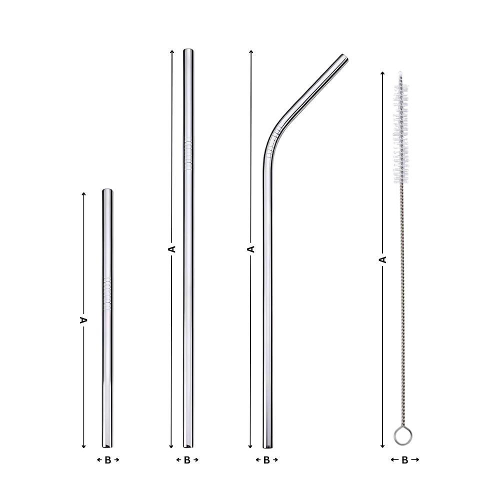 Paille réutilisable en acier inoxydable - Ozerty