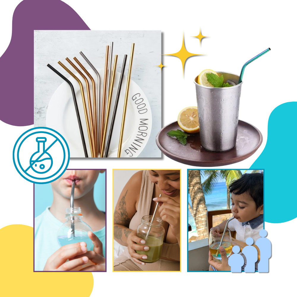 Paille réutilisable en acier inoxydable - Ozerty