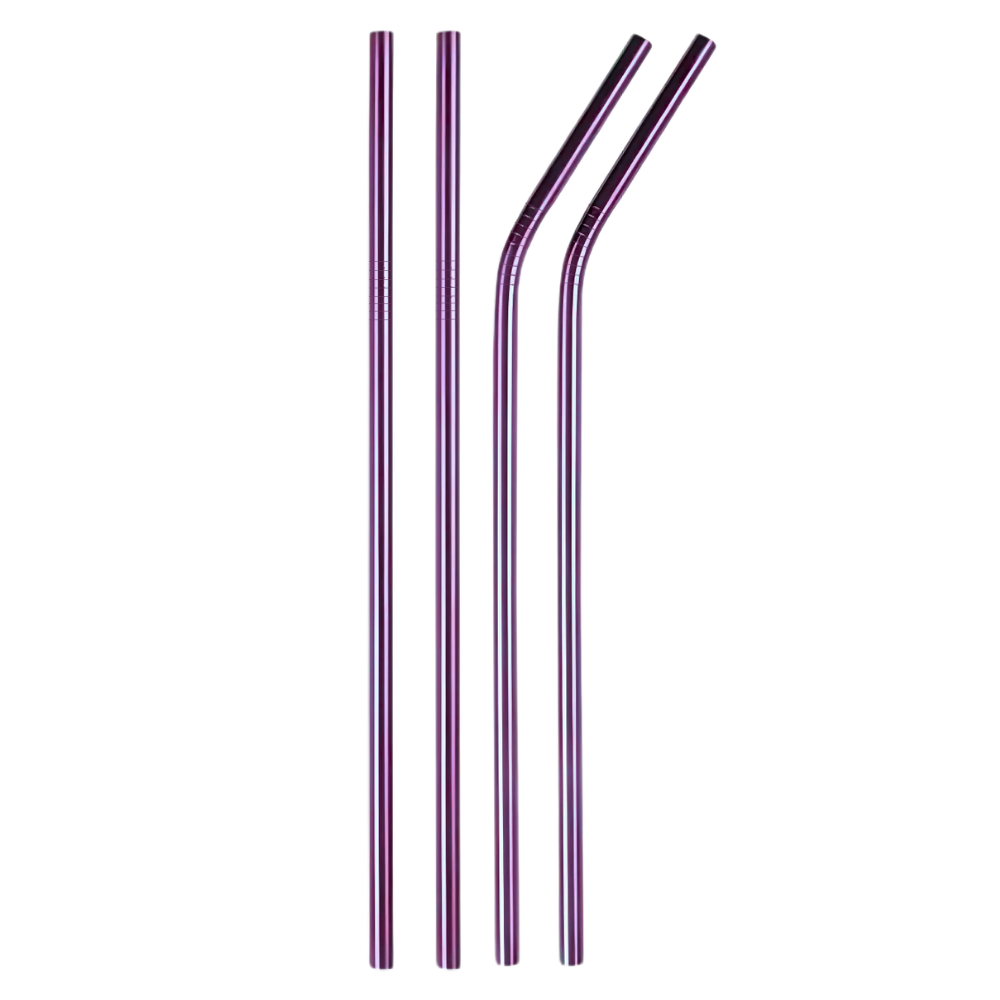 Paille réutilisable en acier inoxydable -Violet - Ozerty