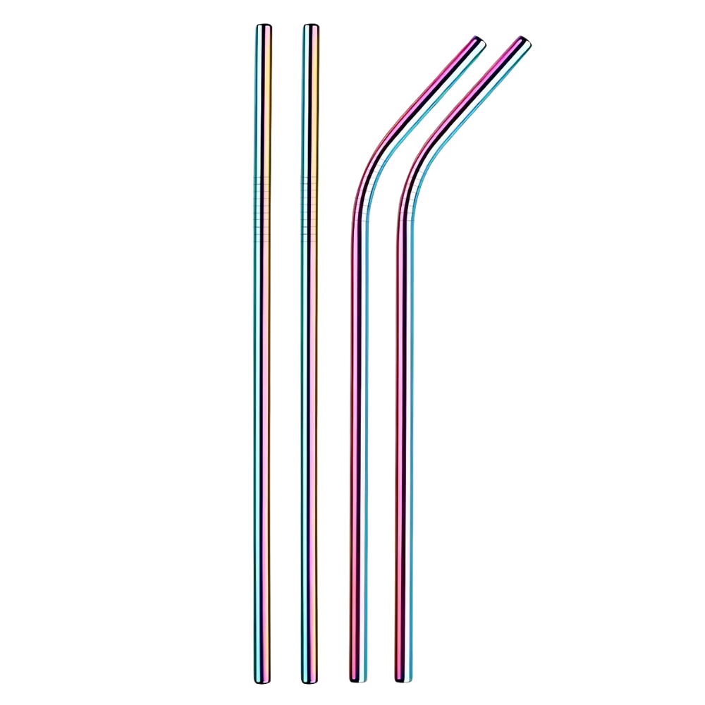 Paille réutilisable en acier inoxydable -Arc-en-ciel - Ozerty