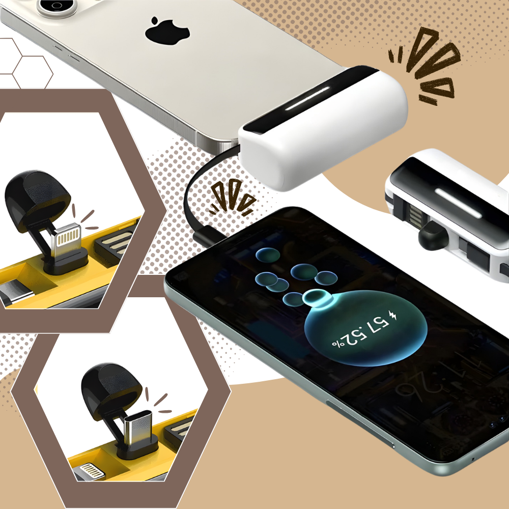 Batterie de secours externe compacte avec support intégré - Ozerty