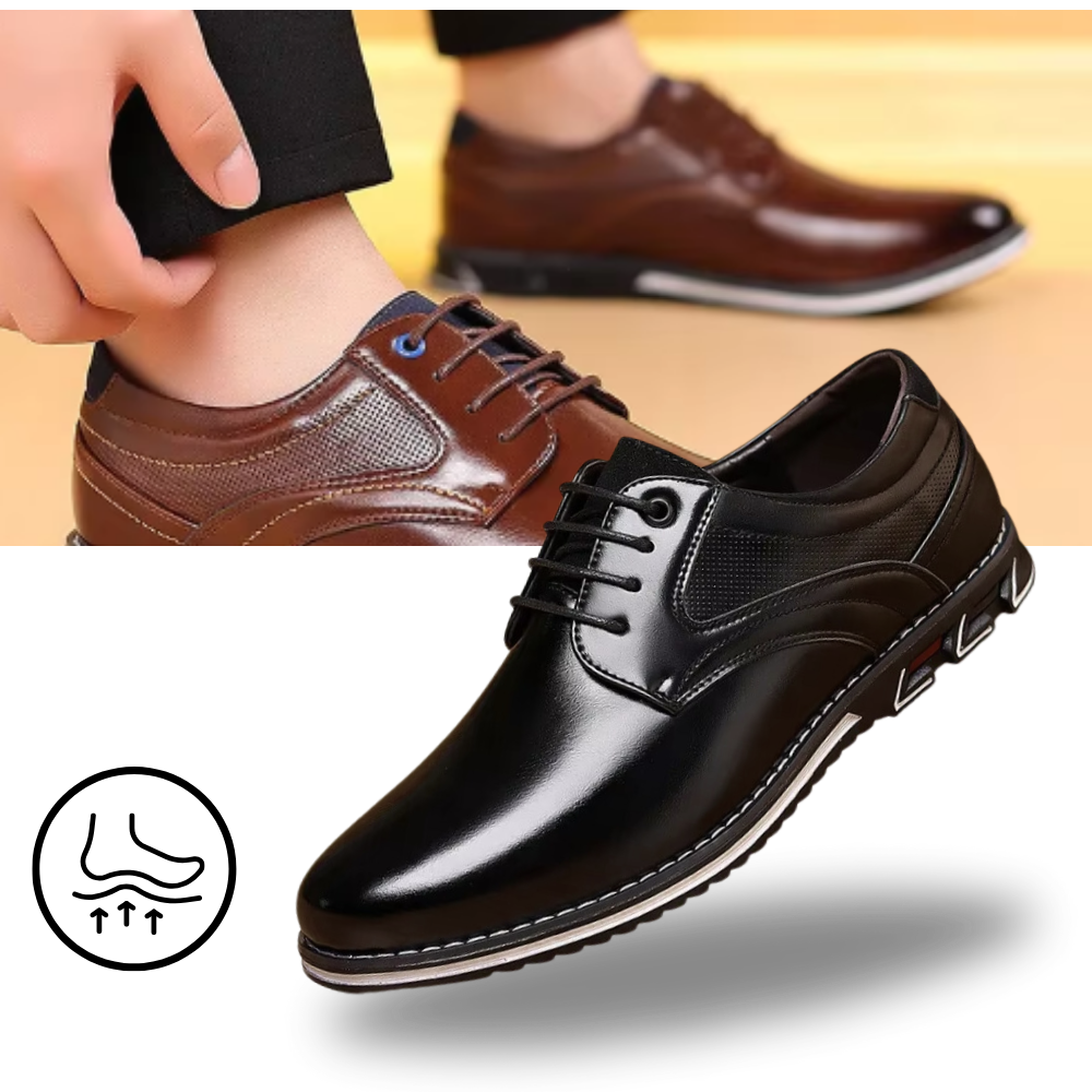 Chaussures Orthopédiques Gatsby Derby Oxford - Taille 13 US, Largeur AA, Cuir Noir