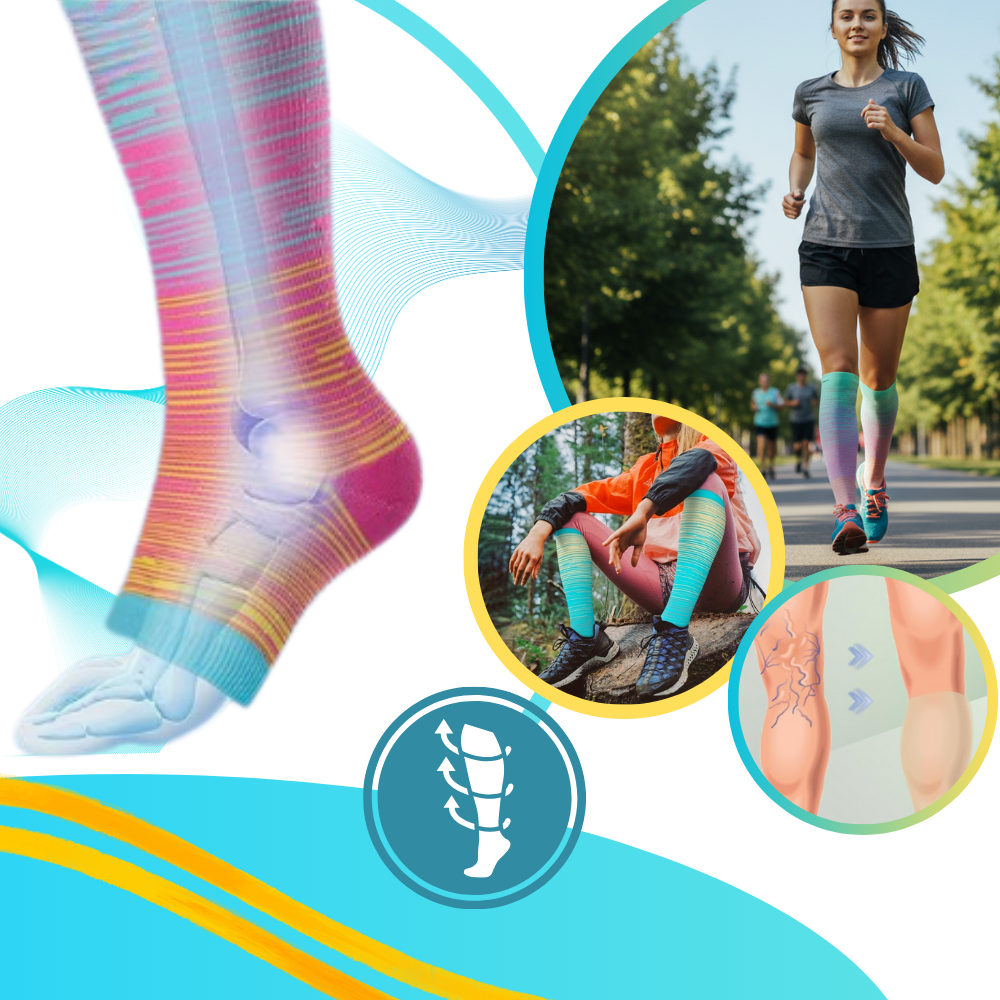 Chaussettes de compression élastiques pied ouvert - Ozerty