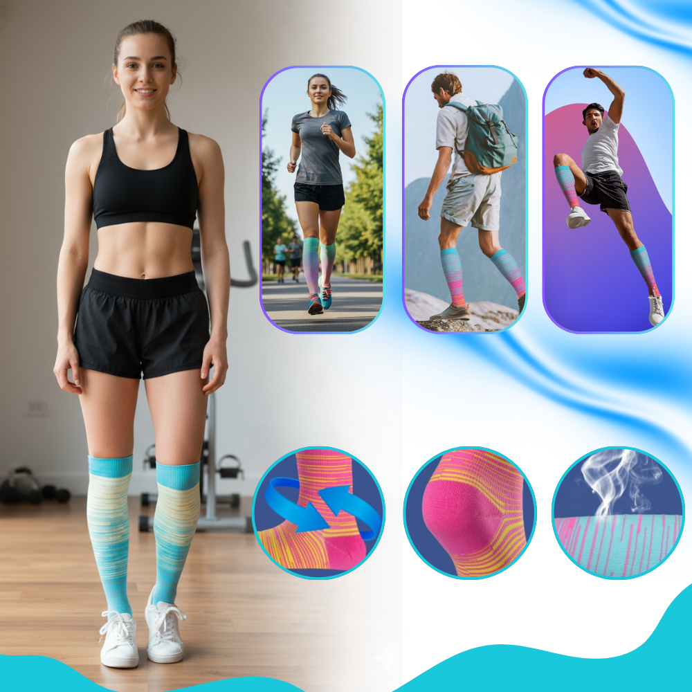 Chaussettes de compression élastiques pied ouvert - Ozerty