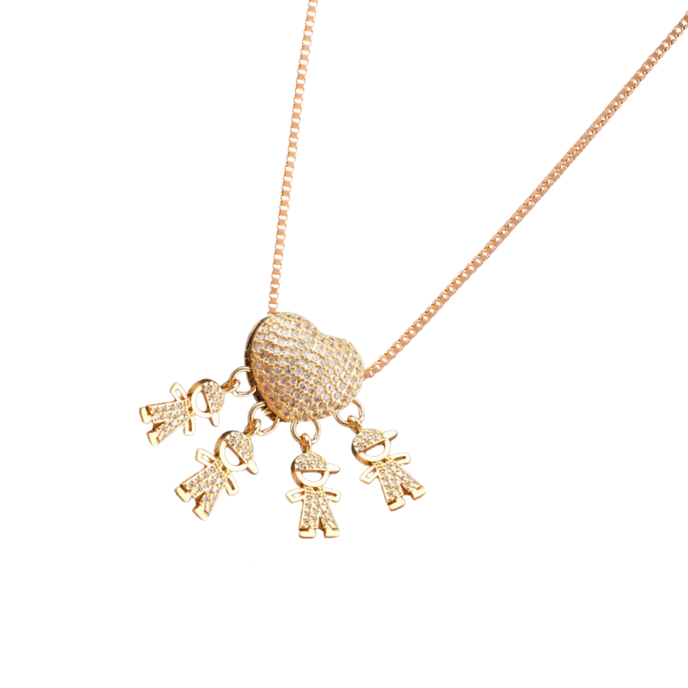 Collier élégant à breloques pour maman
-4 garçons - Ozerty