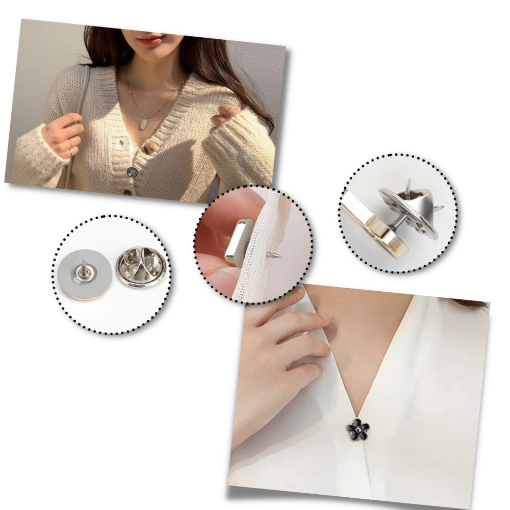 Broches à boutons élégantes sans couture - Ozerty