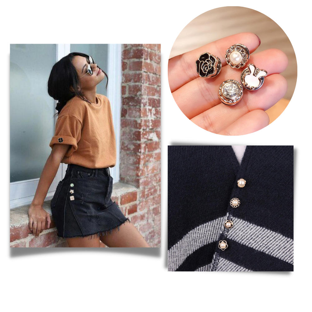 Broches à boutons élégantes sans couture - Ozerty