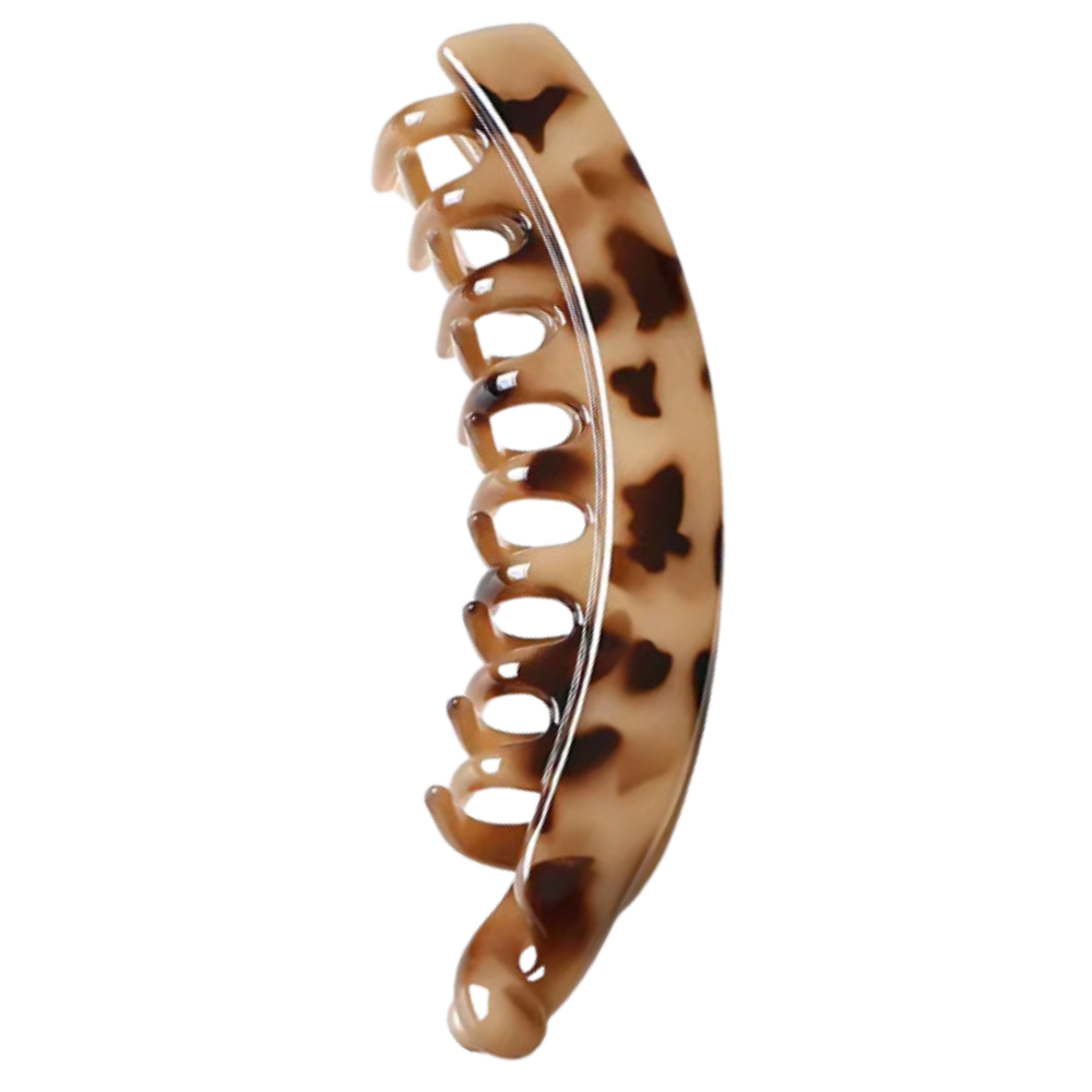 Clip élégant pour queue de cheval -Écaille de tortue beige - Ozerty