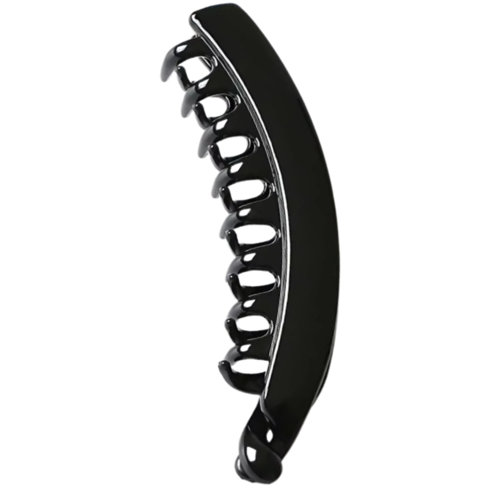 Clip élégant pour queue de cheval -Noir brillant - Ozerty