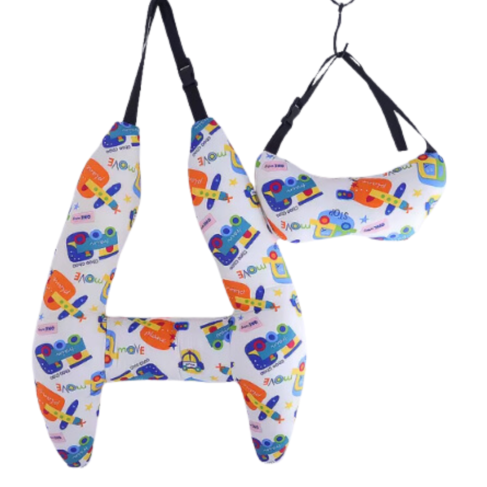 Oreiller de Voyage Ergonomique -Voiture bleue - Ozerty