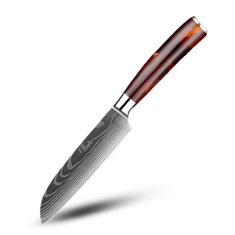 Série de couteaux japonais Terre de Feu
-Couteau Santoku - Ozerty