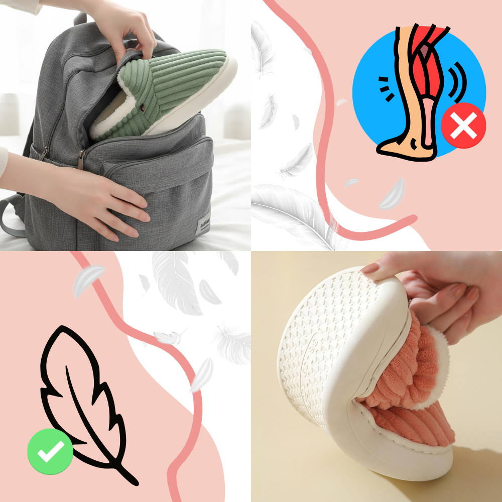 pantoufles d'intérieur douillettes en peluche moelleuse - Ozerty