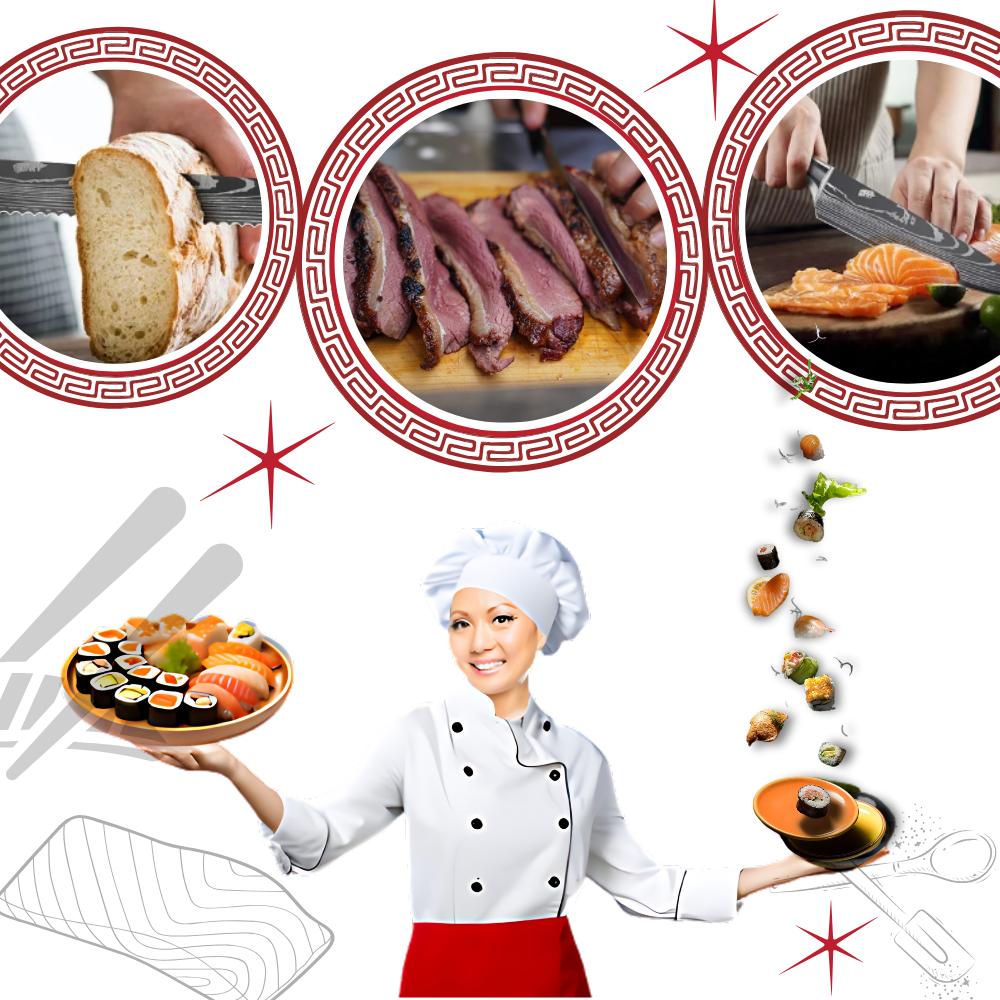 Couteau japonais en bois de Pakka - Ozerty