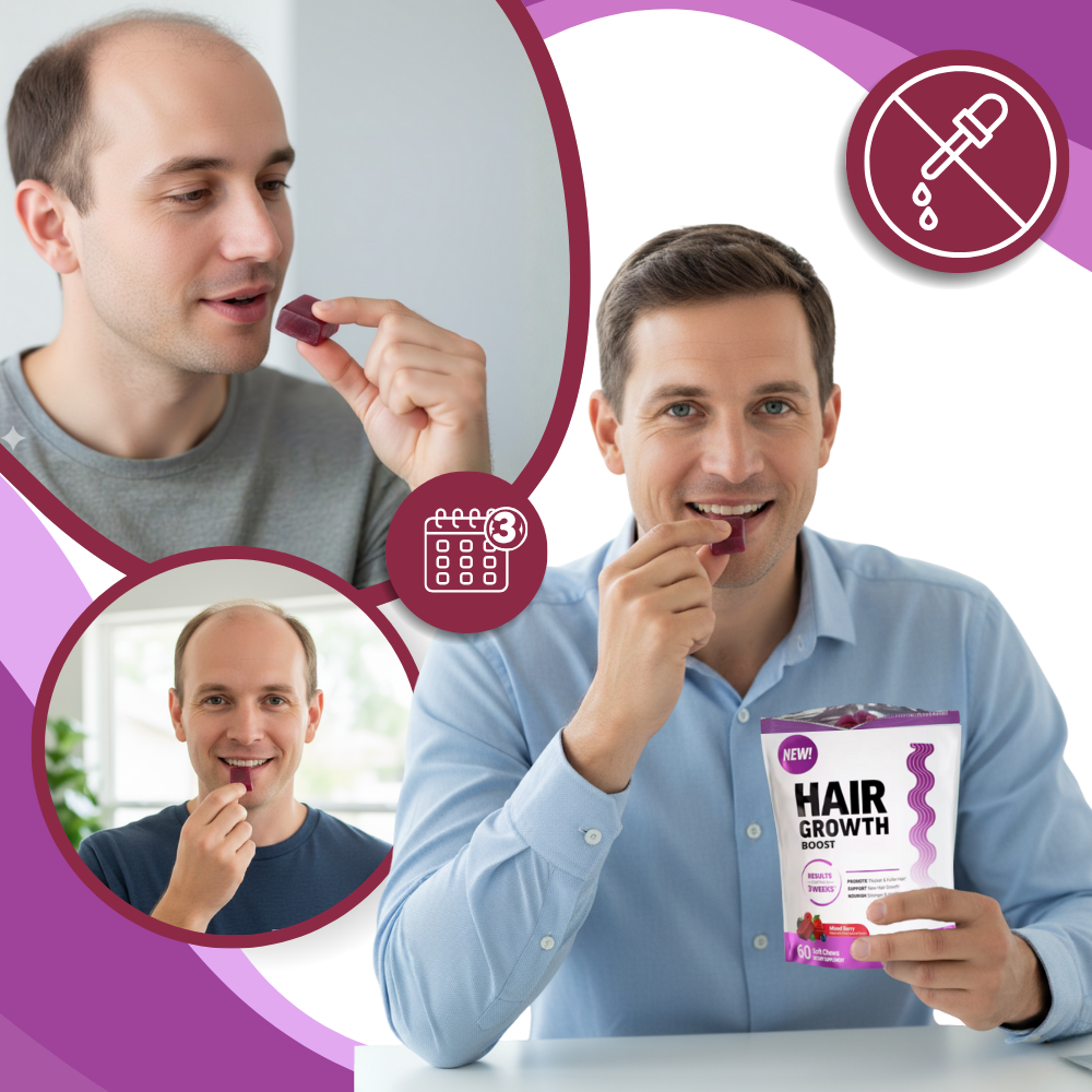 Gummies fruités et enrichis à la biotine pour cheveux - Ozerty