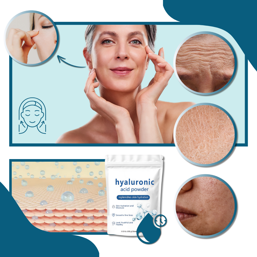 Poudre d'acide hyaluronique hydratante à spectre complet - Ozerty