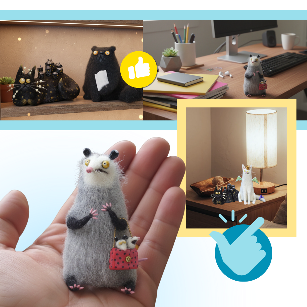 Décoration amusante animal en peluche décoiffé et espiègle - Ozerty