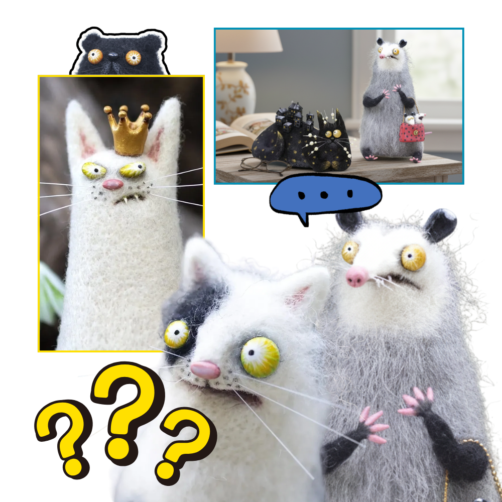 Décoration amusante animal en peluche décoiffé et espiègle - Ozerty