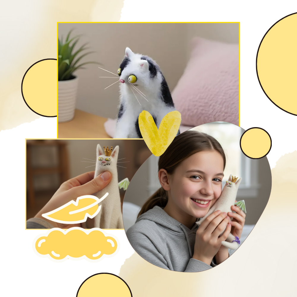 Décoration amusante animal en peluche décoiffé et espiègle - Ozerty