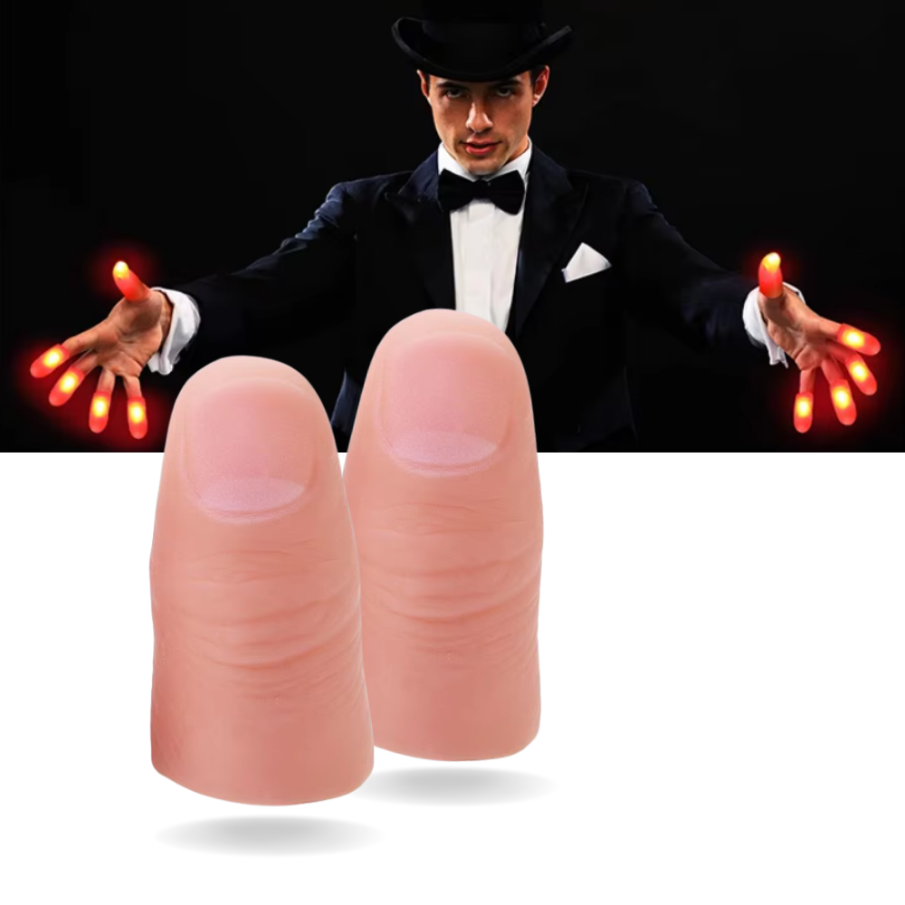 Embout De Pouce Lumineux Pour Tour De Magie – Accessoire Avec Bouton Pression, Effet Lumière Amovible, Idéal Pour Illusions Et Close-up