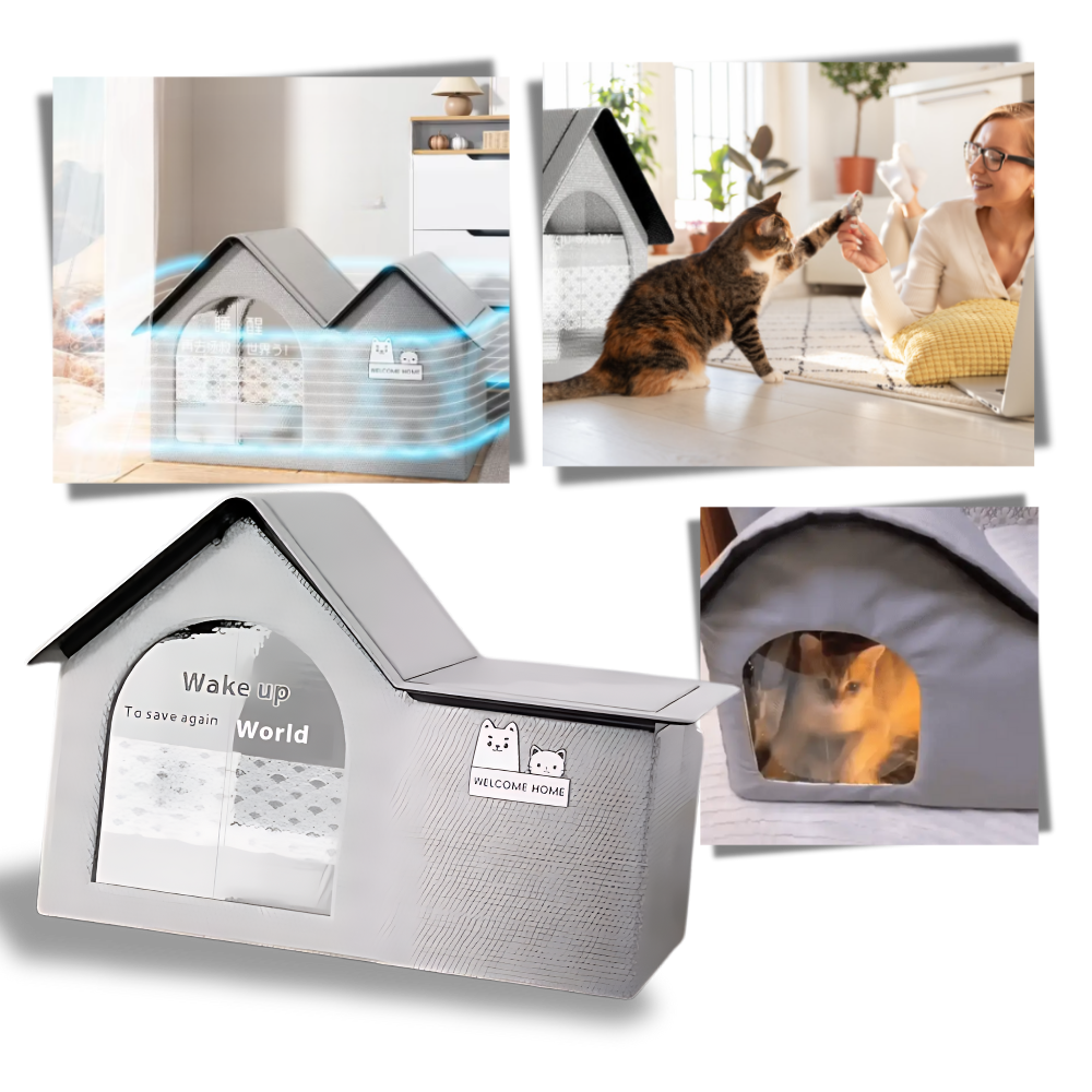 Maison pour chats à isolation thermique réfléchissante 
 - Ozerty