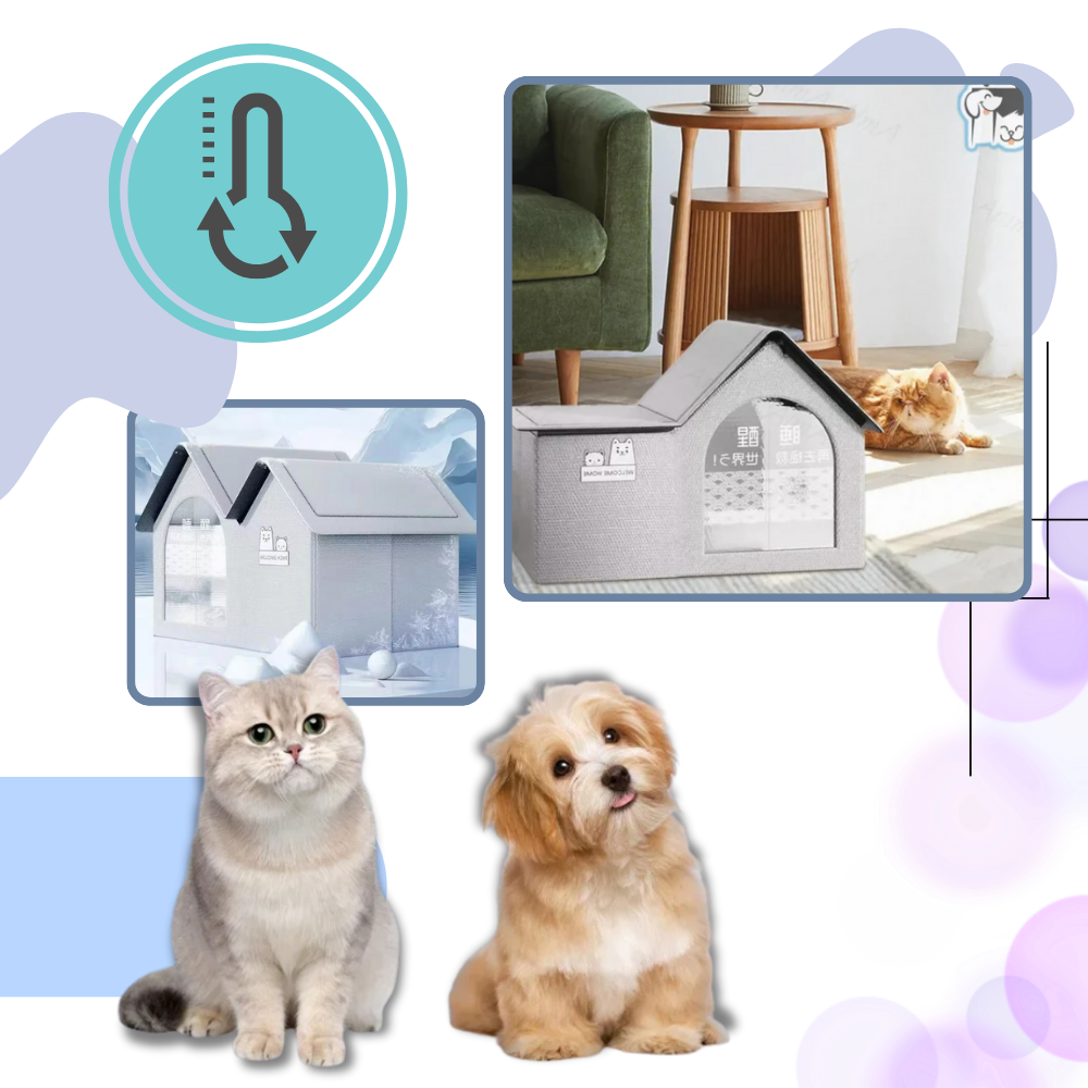 Maison pour chats à isolation thermique réfléchissante 
 - Ozerty