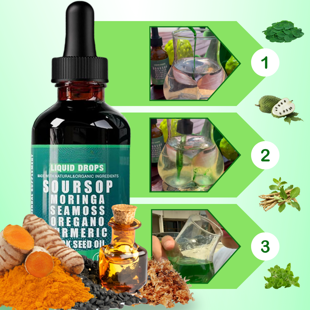 Gouttes extrait de Corossol et plantes naturelles - Ozerty