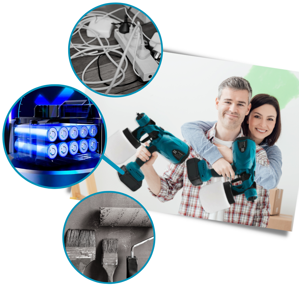 Pistolet à peinture sans fil haute pression
- Ozerty