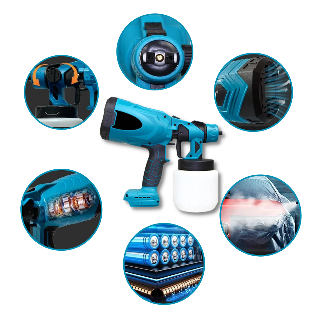 Pistolet à peinture sans fil haute pression
- Ozerty