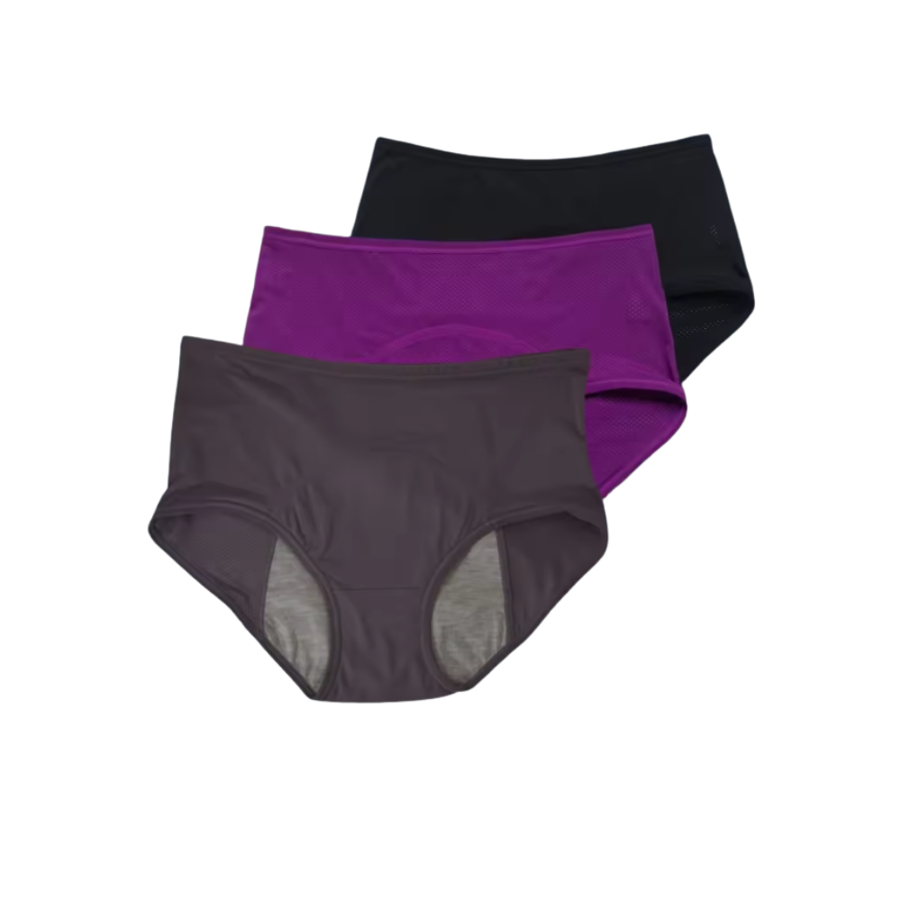 Culotte haute taille pour incontinence urinaire -Noir - Ozerty