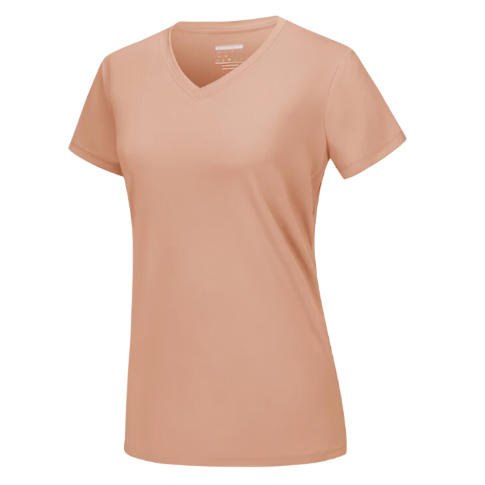 T-shirt rafraîchissant col en V pour femme
-Abricot - Ozerty