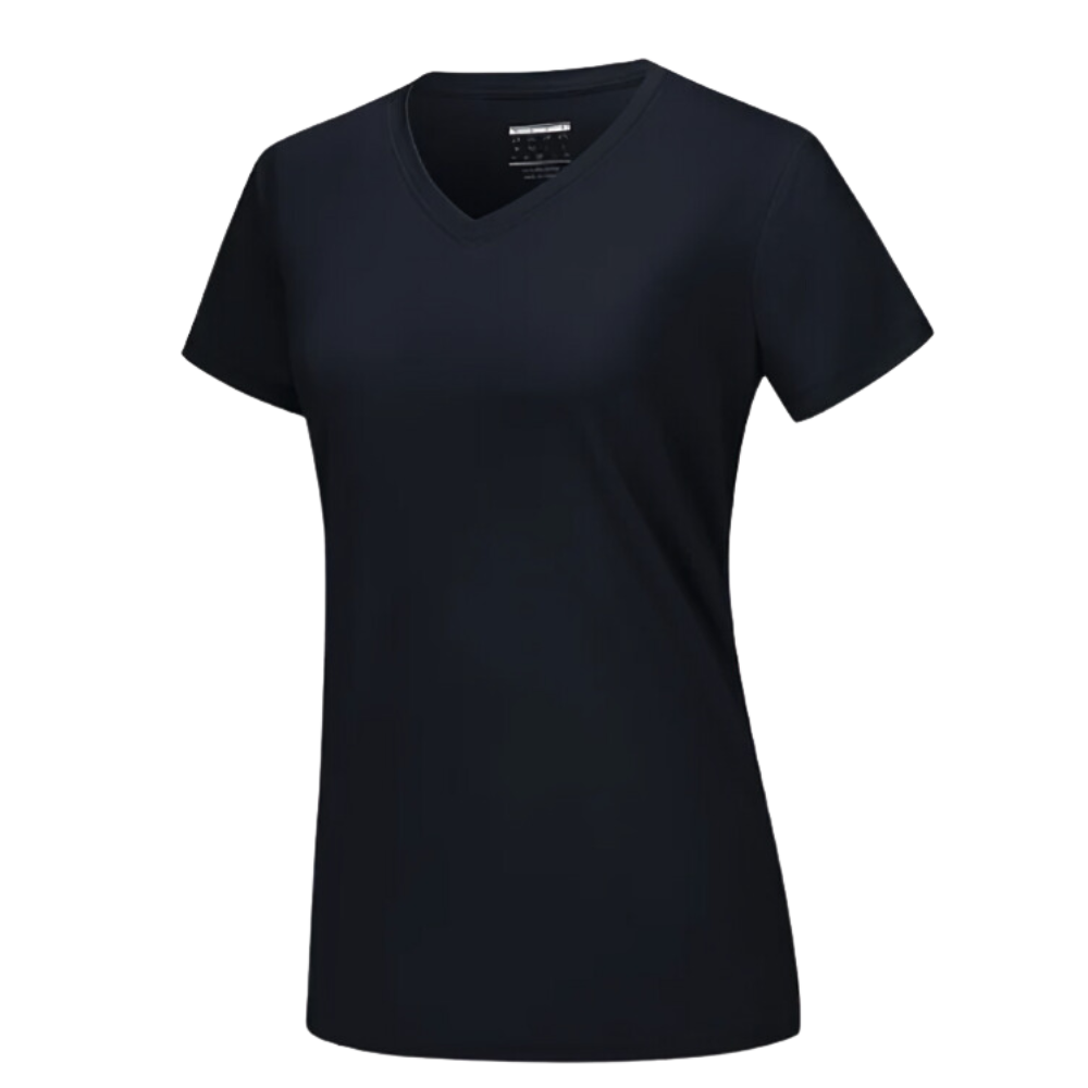 T-shirt rafraîchissant col en V pour femme
-Noir - Ozerty