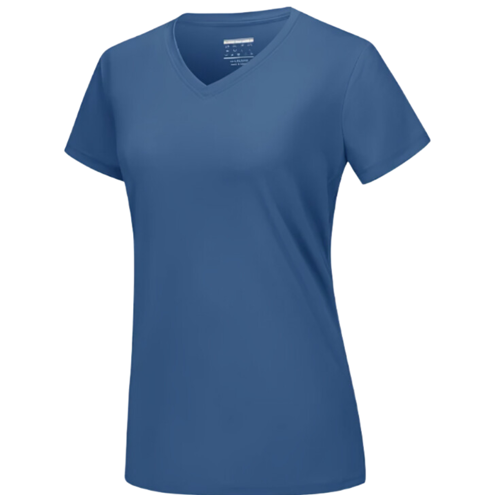 T-shirt rafraîchissant col en V pour femme
-Gris bleu - Ozerty