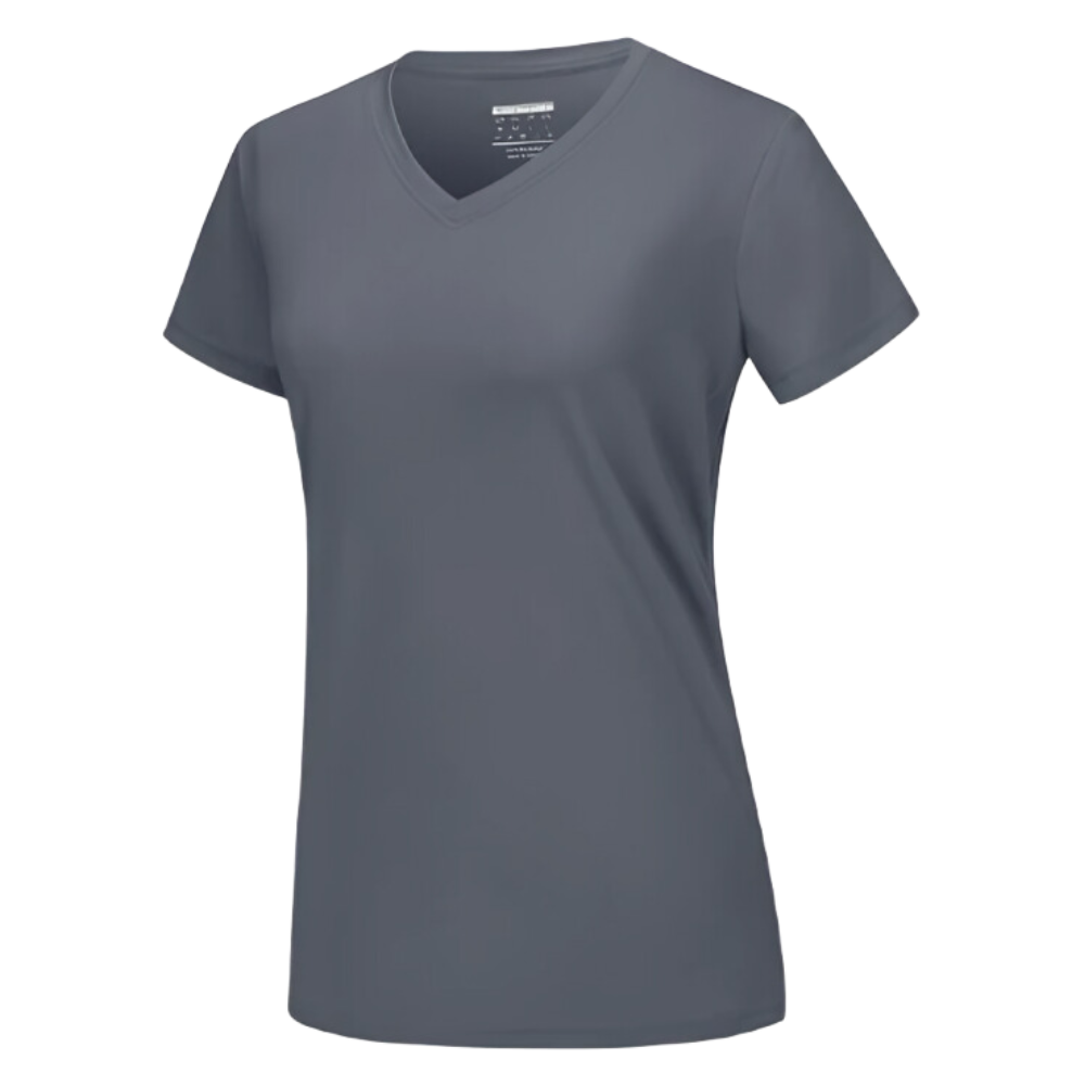T-shirt rafraîchissant col en V pour femme
-Gris foncé - Ozerty