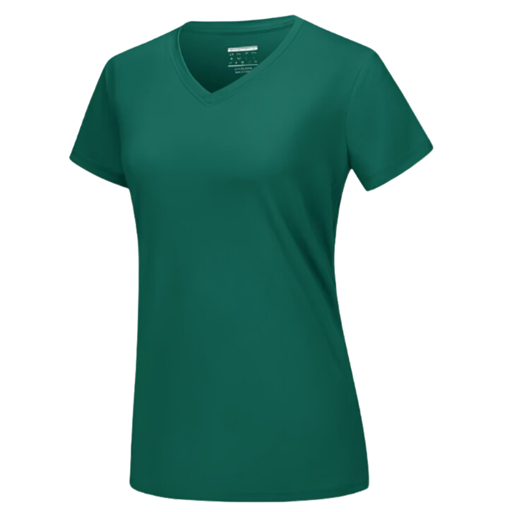 T-shirt rafraîchissant col en V pour femme
-Vert émeraude - Ozerty