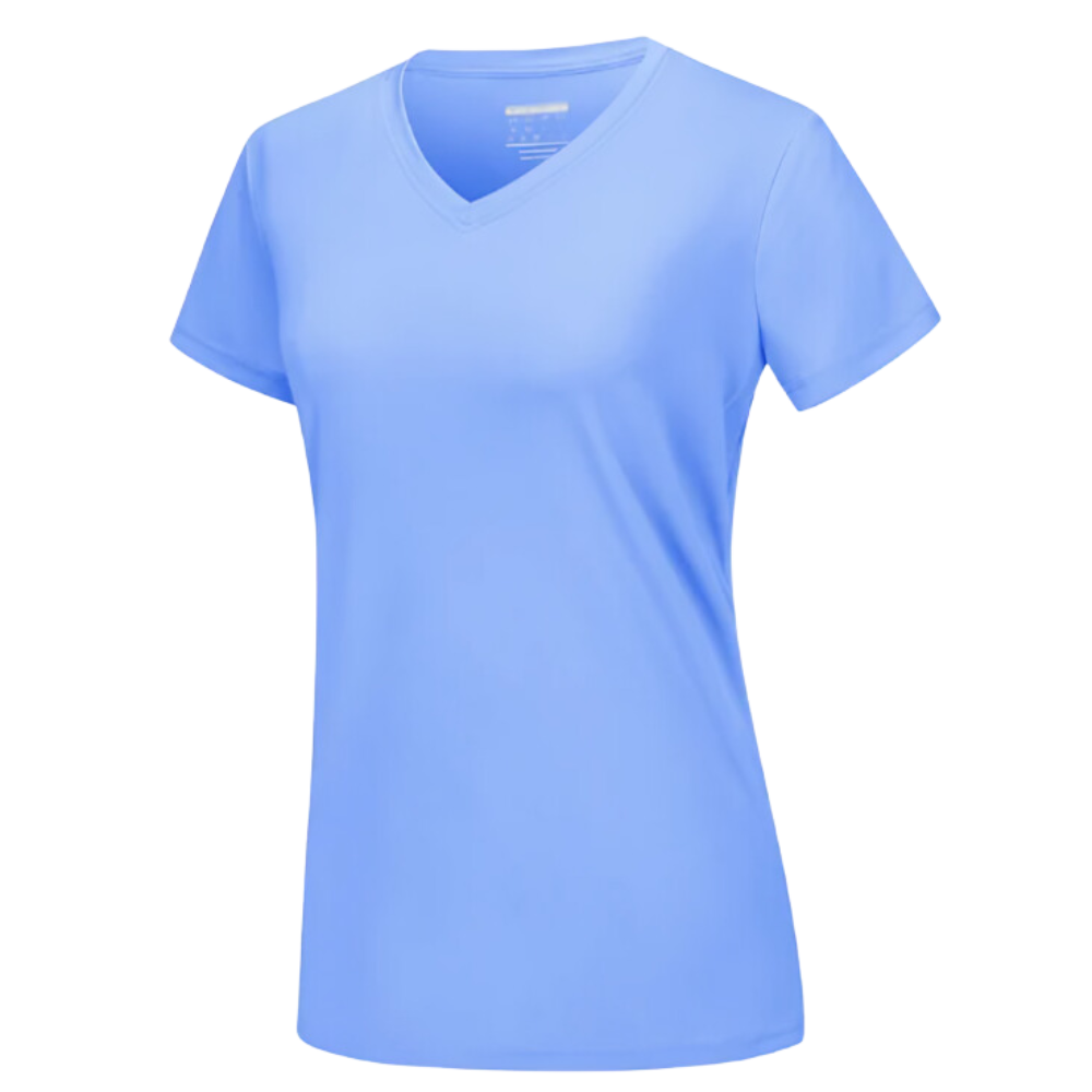 T-shirt rafraîchissant col en V pour femme
-Bleu clair - Ozerty