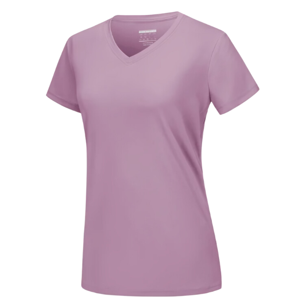 T-shirt rafraîchissant col en V pour femme
-Gris violet - Ozerty