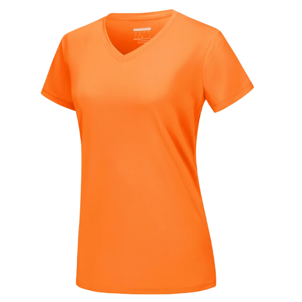T-shirt rafraîchissant col en V pour femme
-Orange - Ozerty