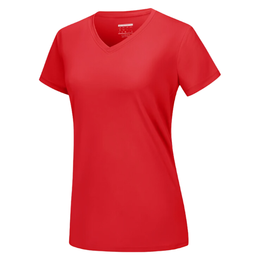 T-shirt rafraîchissant col en V pour femme
-Tomate rouge - Ozerty